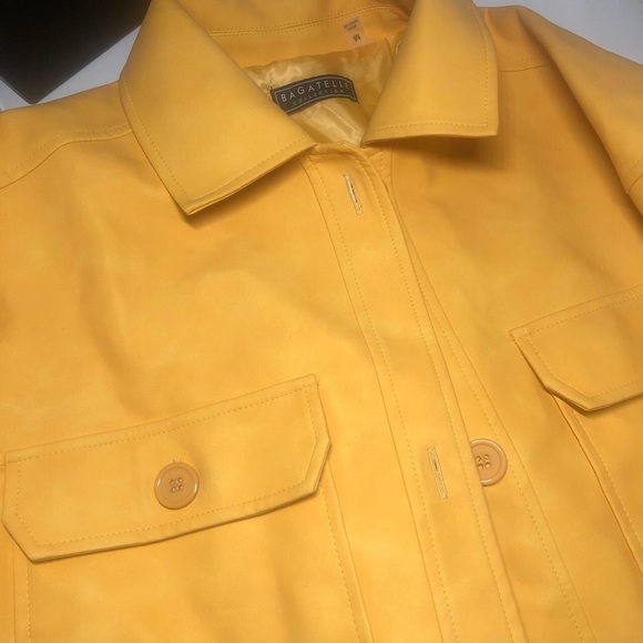 bagatelle yellow faux leather jacket - Picture 2 of 3